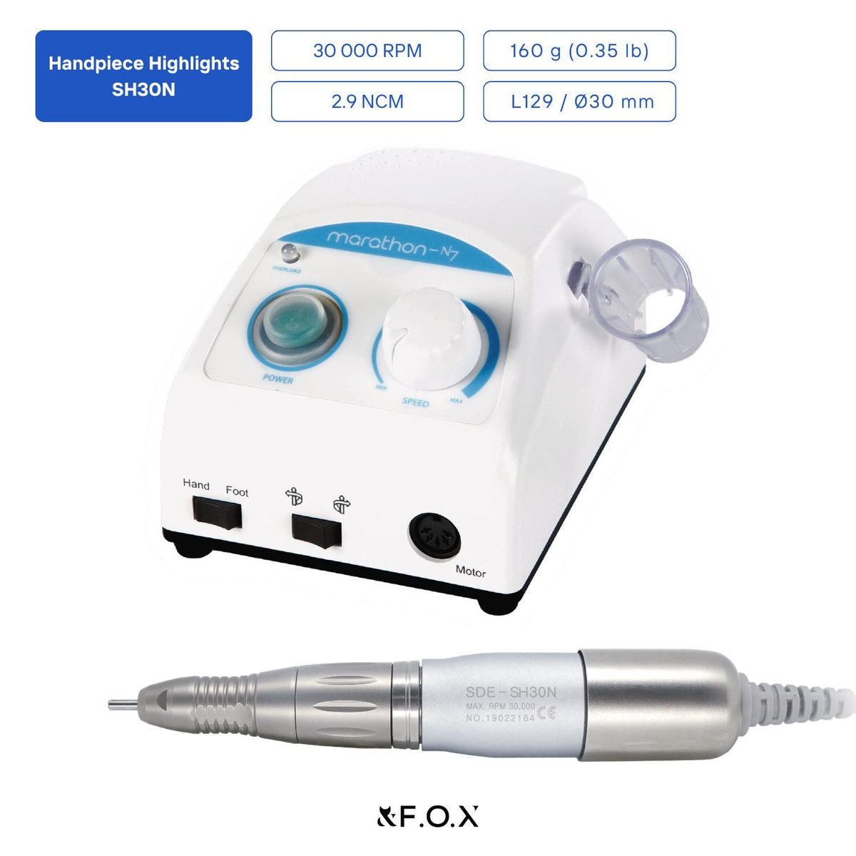 Saeyang Marathon-N7 + SH30N 30k RPM — Original E-File Nail Drill Machine