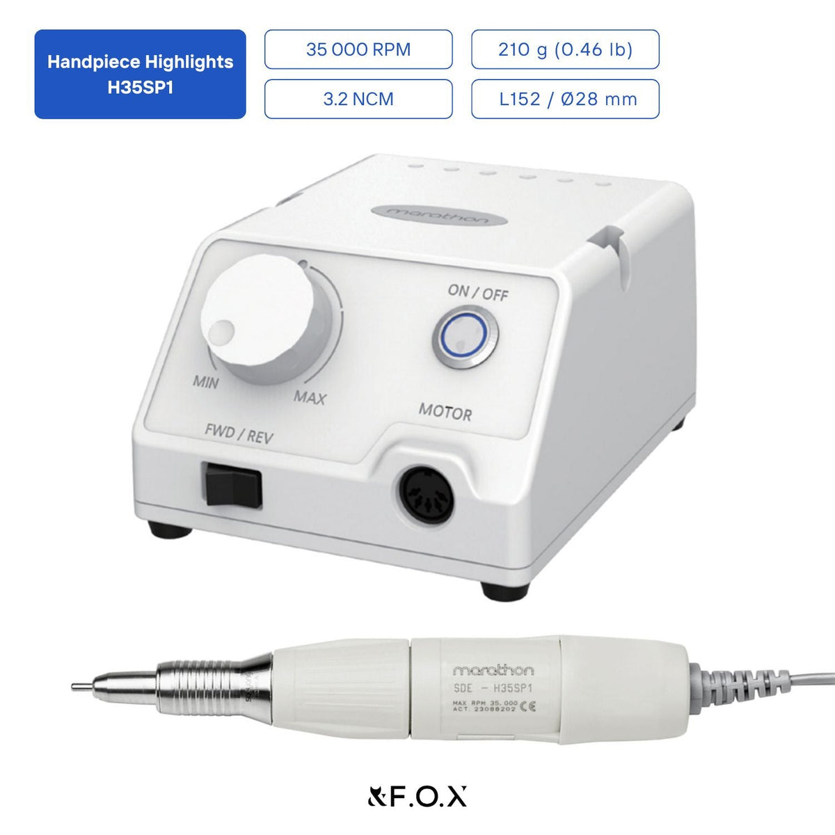 Saeyang Escort III H35SP1 35k RPM Original E-File Nail Drill Machine Marathon
