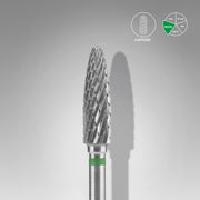 Staleks Carbide nail drill bit "corn" green, 4 mm