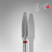 Staleks Carbide nail drill bit "corn" red, 4 mm