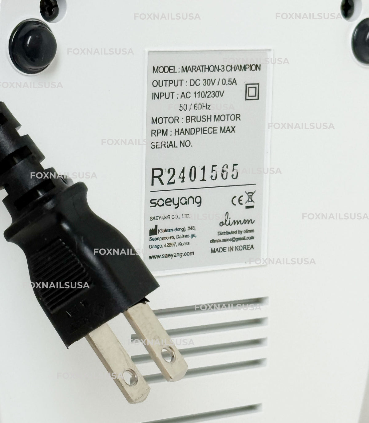 Saeyang Marathon Champion 3 White Main Unit ONLY (NO HANDPIECE)